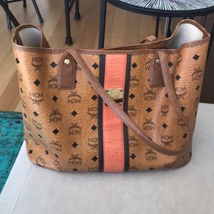 MCM brown leather tote